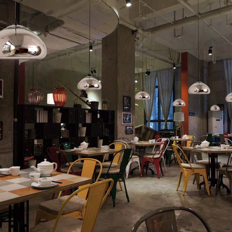 11.8" Wide Electroplating Mirror Glass Hanging Light Bread Shaped Modern Style Simplicity Lighting Pendant