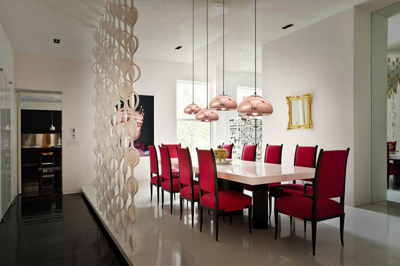 11.8" Wide Electroplating Mirror Glass Hanging Light Bread Shaped Modern Style Simplicity Lighting Pendant