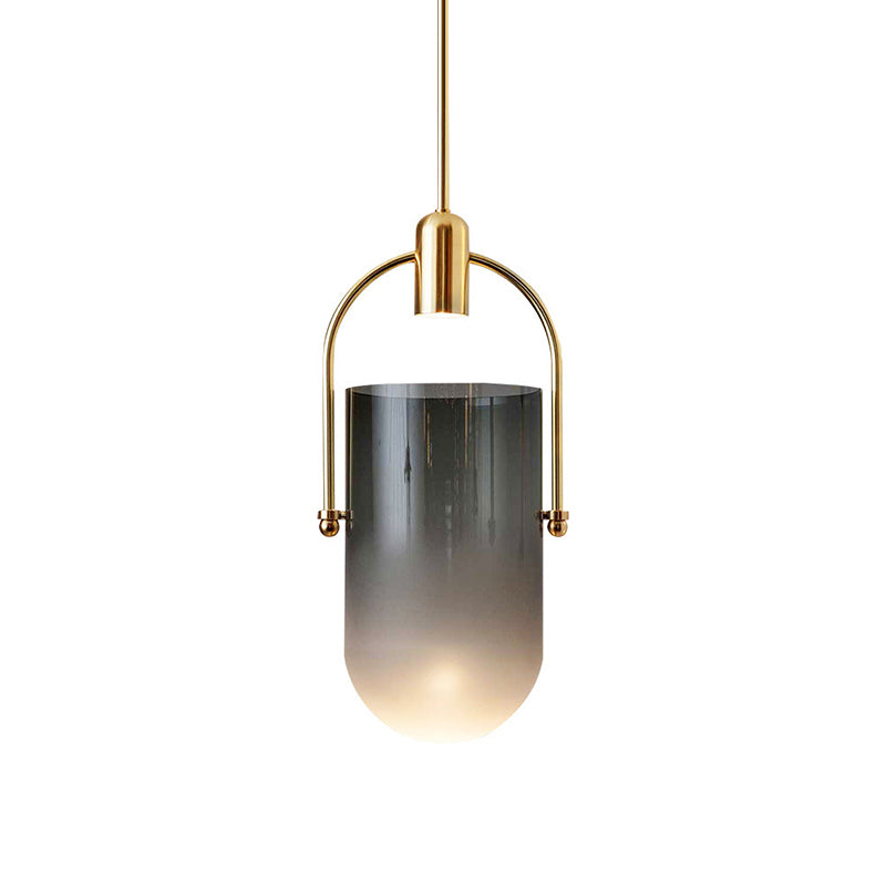 Golden moderne stijl glas hangend licht met enkele lamp mini slaapkamer verlichtingsarmatuur