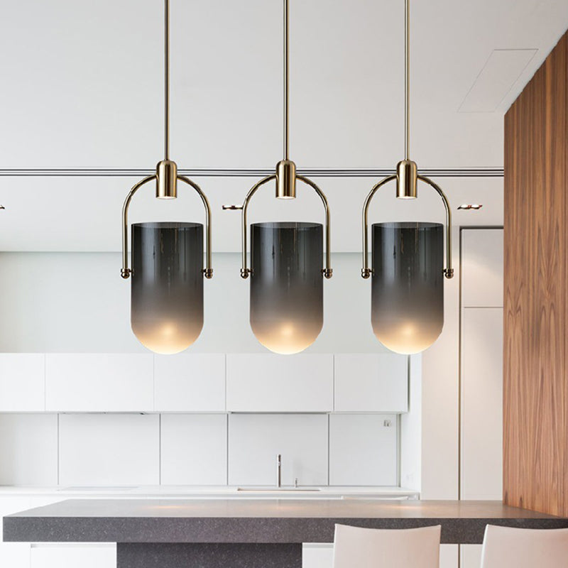 Golden moderne stijl glas hangend licht met enkele lamp mini slaapkamer verlichtingsarmatuur