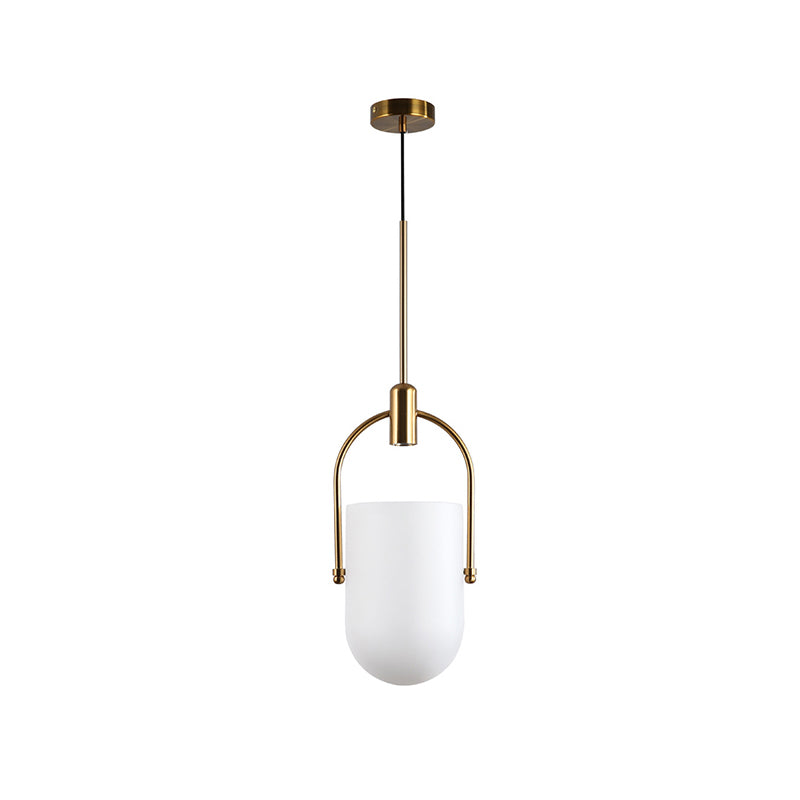 Golden moderne stijl glas hangend licht met enkele lamp mini slaapkamer verlichtingsarmatuur