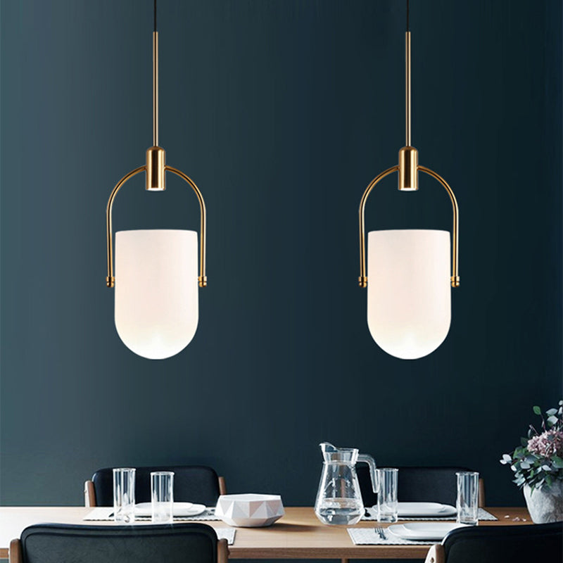 Golden moderne stijl glas hangend licht met enkele lamp mini slaapkamer verlichtingsarmatuur