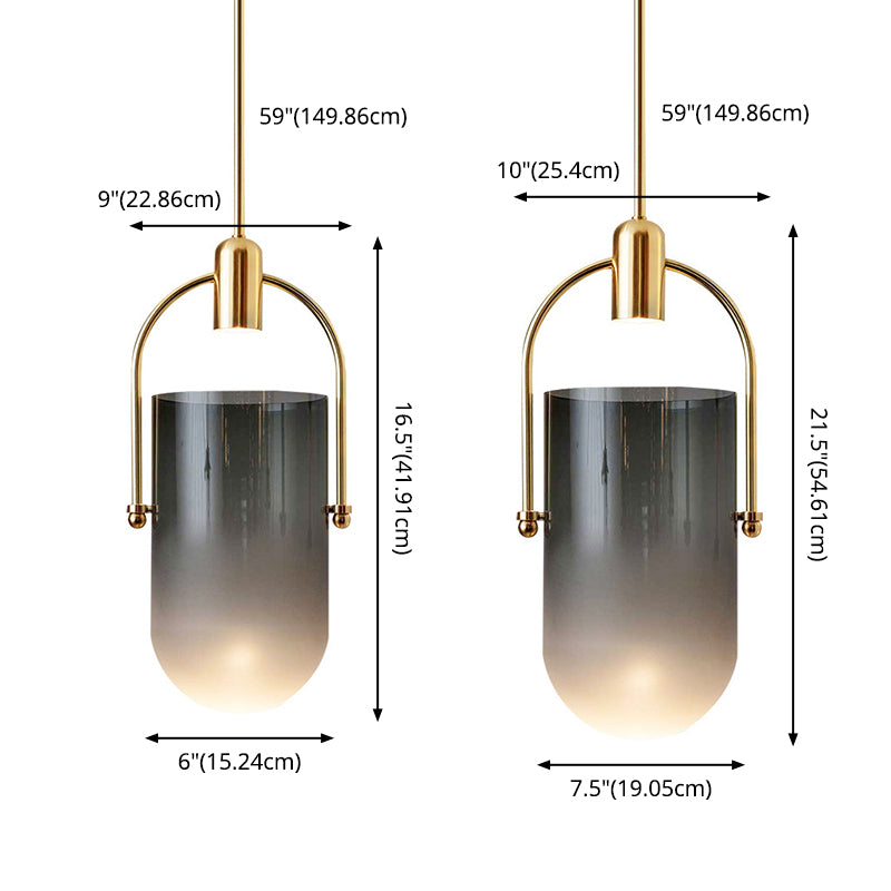 Golden moderne stijl glas hangend licht met enkele lamp mini slaapkamer verlichtingsarmatuur