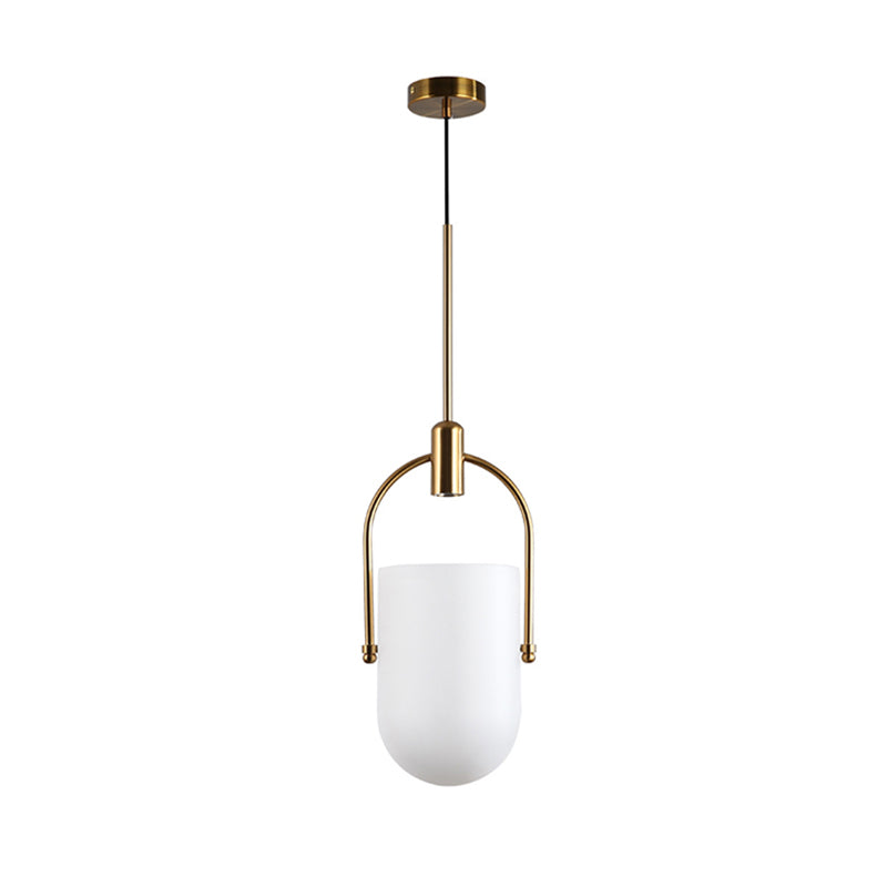 Golden moderne stijl glas hangend licht met enkele lamp mini slaapkamer verlichtingsarmatuur