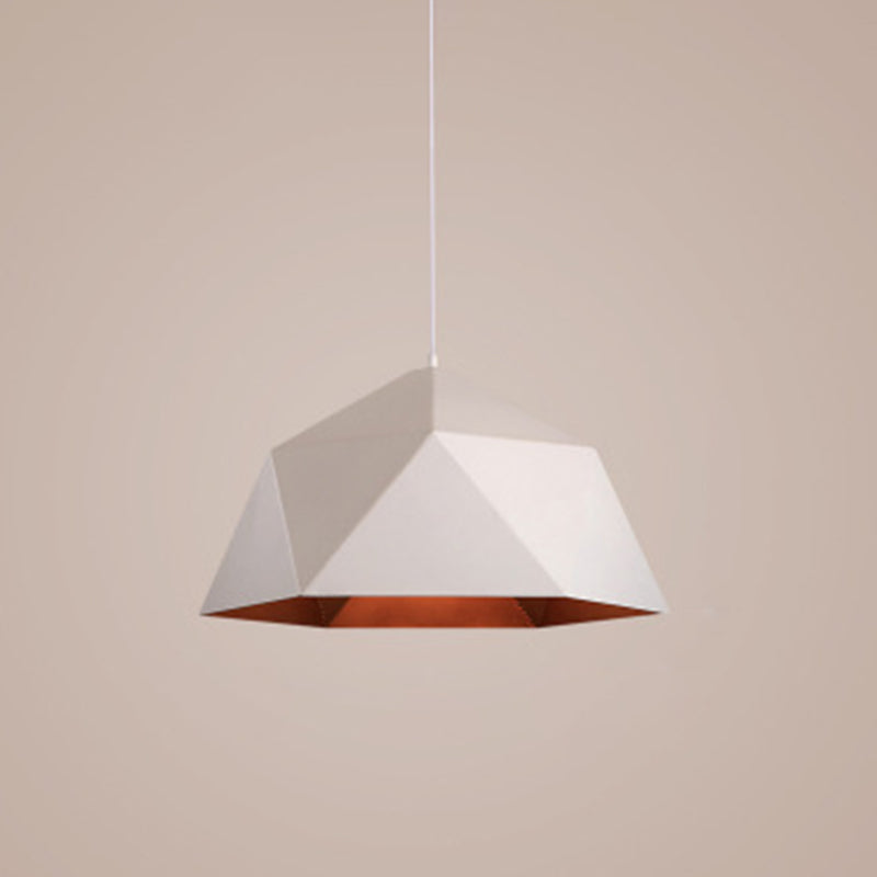 Multilateral Diamond Metal Suspended Light Contemporary Simplicity 1-Light Pendant for Bedroom