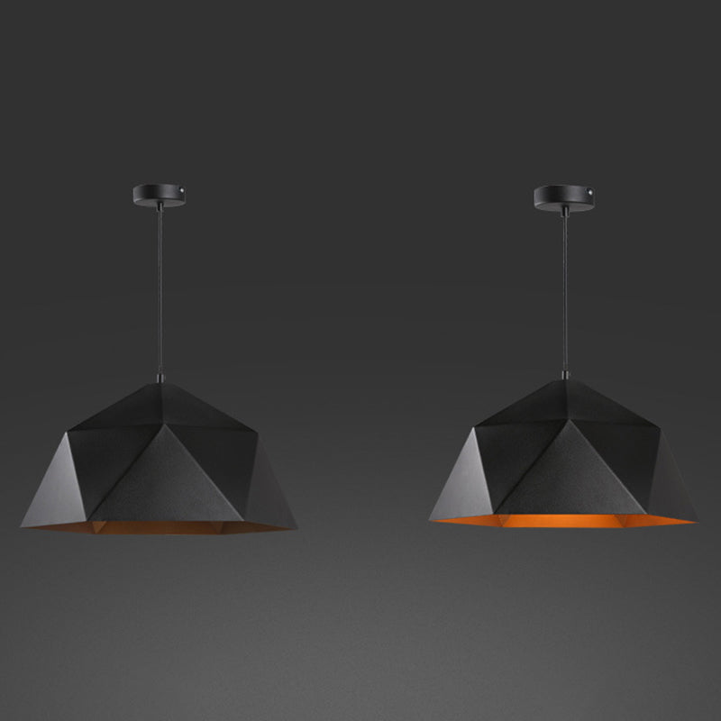 Multilateral Diamond Metal Suspended Light Contemporary Simplicity 1-Light Pendant for Bedroom