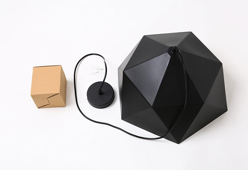 Multilateral Diamond Metal Suspended Light Contemporary Simplicity 1-Light Pendant for Bedroom