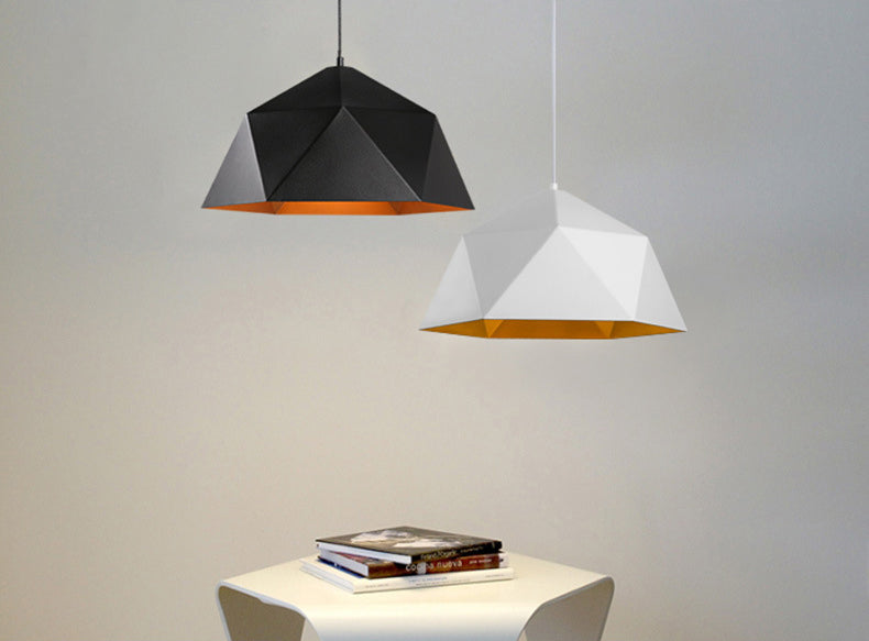 Multilateral Diamond Metal Suspended Light Contemporary Simplicity 1-Light Pendant for Bedroom