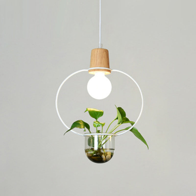 Lampada a sospensione con soffitto ad anello in metallo geometrico moderno 1 lampada da interno appesa alla luce senza botanica