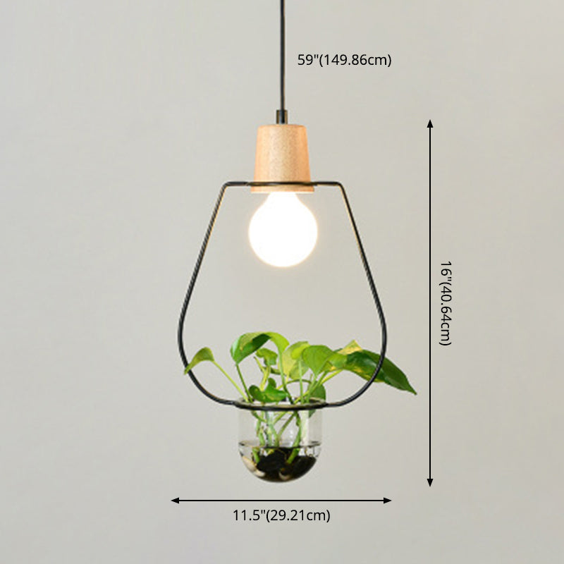 Lampada a sospensione con soffitto ad anello in metallo geometrico moderno 1 lampada da interno appesa alla luce senza botanica
