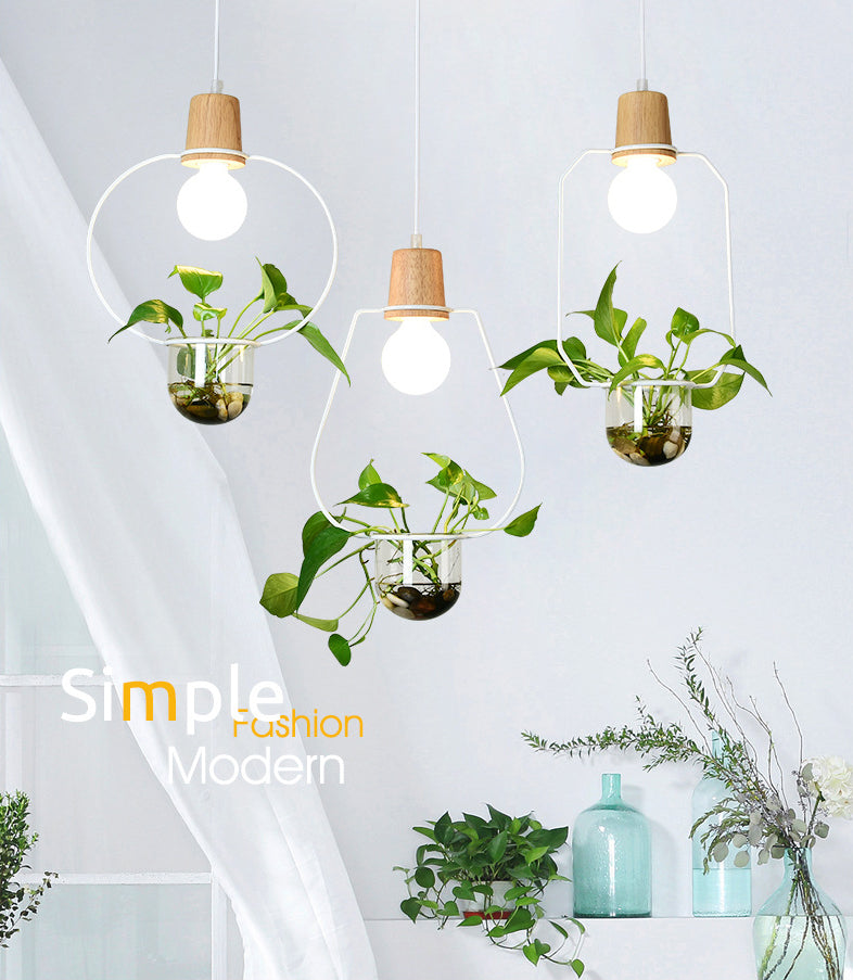 Lampada a sospensione con soffitto ad anello in metallo geometrico moderno 1 lampada da interno appesa alla luce senza botanica