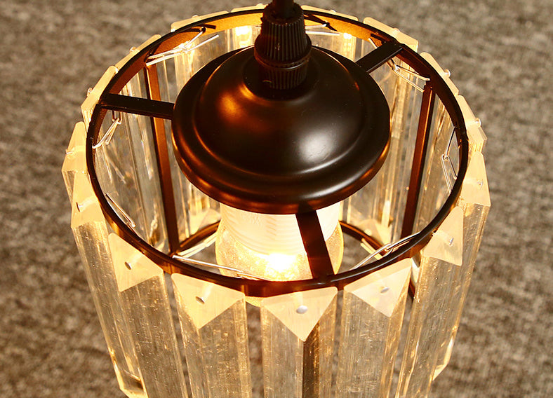 Cilindrische kristal prisma hanger moderne stijl zwart zwart hangend licht voor trap