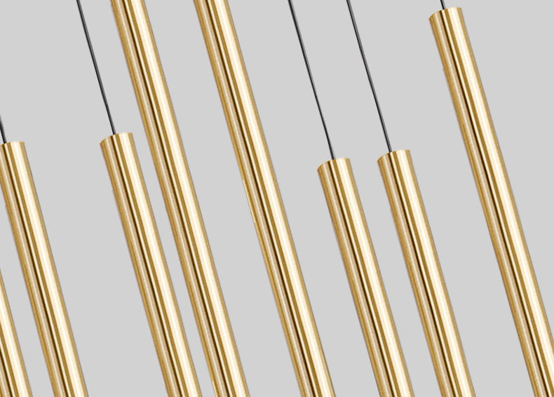 Metal Stick Shaped LED Pendant Simplicity Suspension Light Fixture for Spiral Stairs