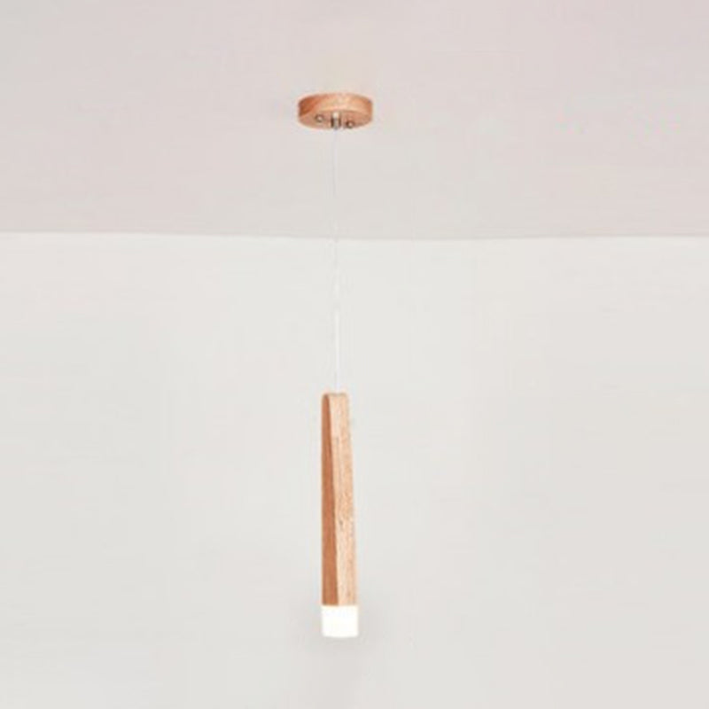 Wood Stick Multi-Light Pendant Minimalist Acrylic Hanging Ceiling Light for Study Room
