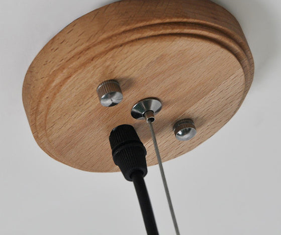 Minimalist Novelty 3-Light Pendant Curved Pendant Light with Wooden Shade for Bar