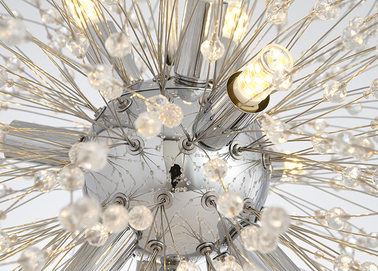 Crystal Dandelion lampadario in stile moderno Multi lampadina lampada sospesa per camera da pranzo camera da letto