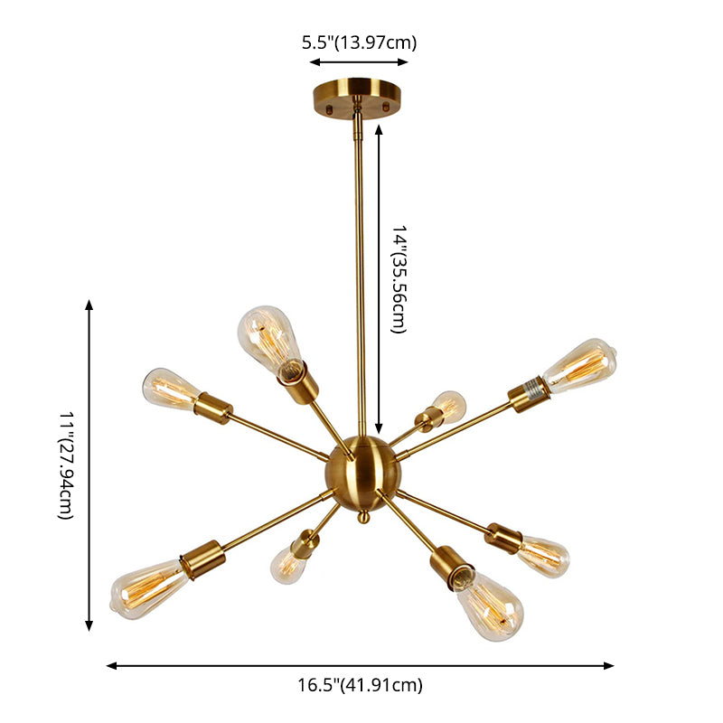Molecular Scatter Chandelier Lighting Industrial Exposed Bulb Hanging Pendant Light for Living Room