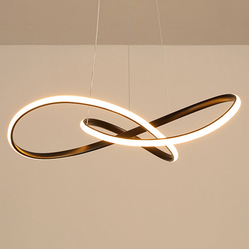 Modern Minimalist Linear Chandelier Light Metal Spiral LED Ceiling Chandelier for Living Room