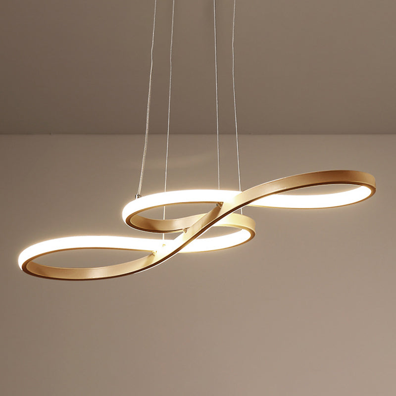 Modern Minimalist Twisting Twisting Lights Freedurs Alluminio Luce appesa