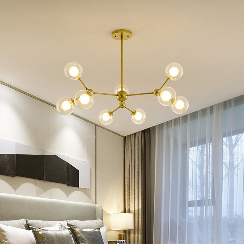 Radiale Kronleuchter leichte Einfachheit Glas Anhänger Beleuchtung für Wohnzimmer