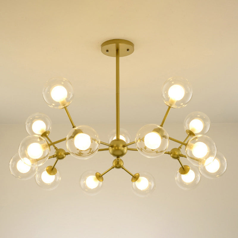 Radiale Kronleuchter leichte Einfachheit Glas Anhänger Beleuchtung für Wohnzimmer