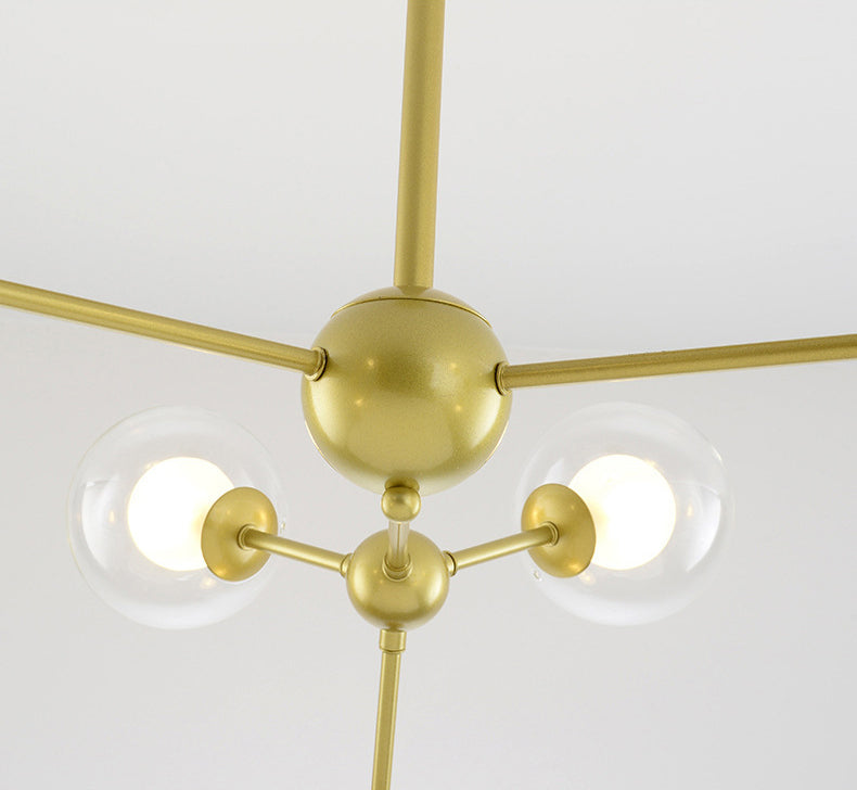 Radiale Kronleuchter leichte Einfachheit Glas Anhänger Beleuchtung für Wohnzimmer