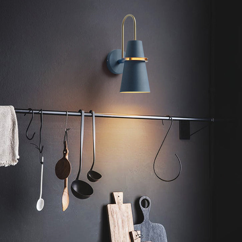 Metal Goose neck Wall Lighting Nordic Macron Bedroom bedside Wall Lamp Hotel Bedroom aisle Background