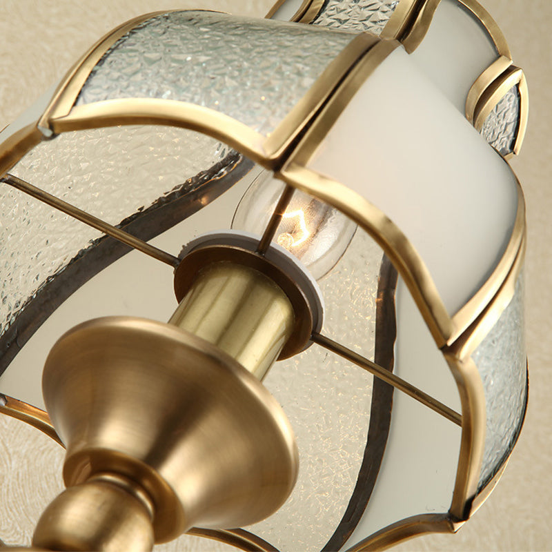 Curved Metal Sconce Light Traditionalism 1-Bulb Living Room Wall Light Fixture in Brass