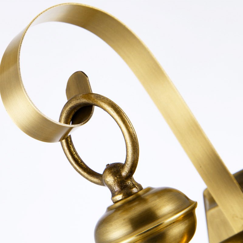 Brass 1-Light Wall Light Sconce Traditional Metal Lantern Wall Mounted Lamp with Clear Glass Shade