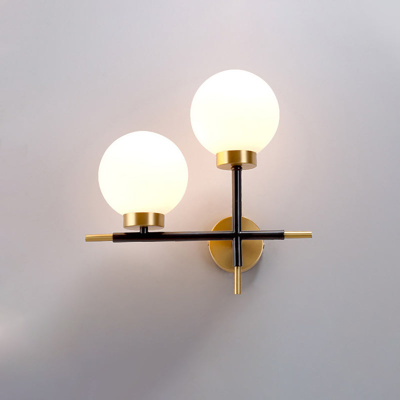 Links/rechter bol Wand SCONCE Postmodern Wit glas
