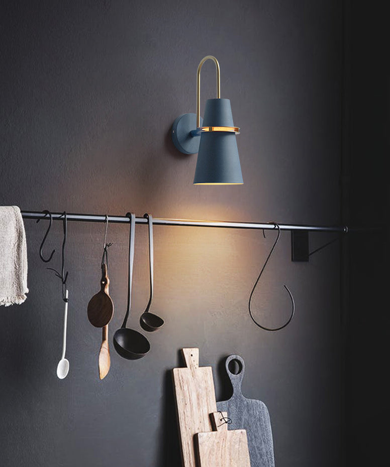 Metal Goose neck Wall Lighting Nordic Macron Bedroom bedside Wall Lamp Hotel Bedroom aisle Background