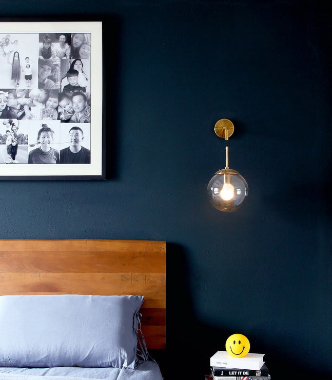 Globe Wall Mounted Lamps Vintage Simplicity Clear Glass Wall Sconce for Bedroom