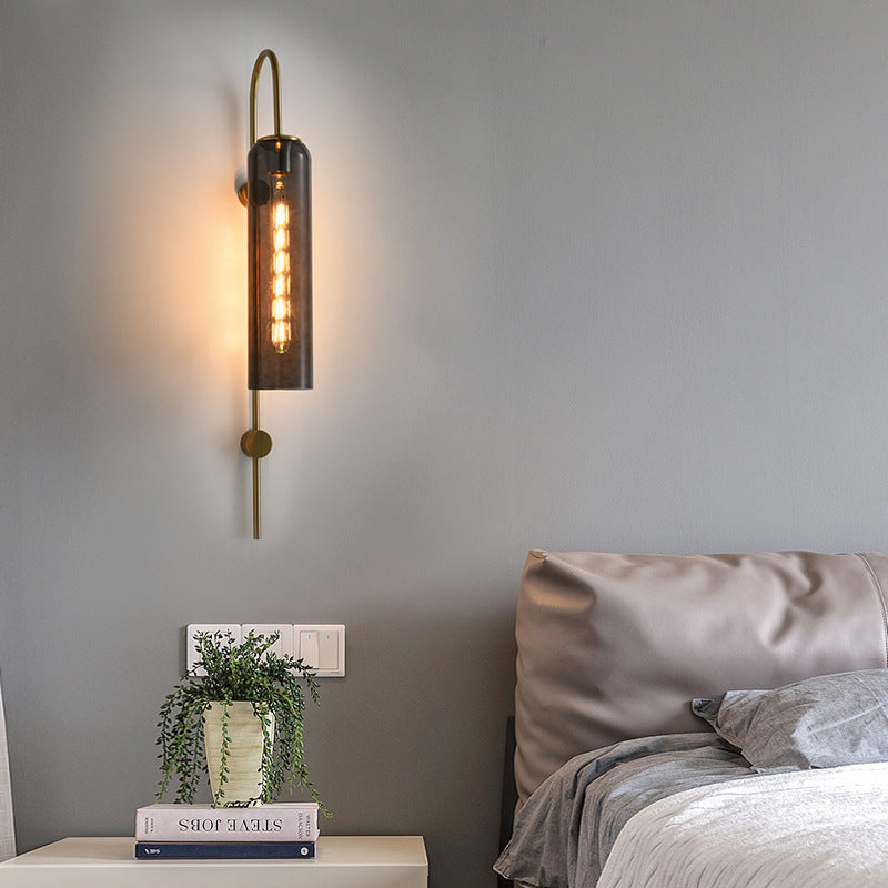 Mid Century Simplicity Wall Mounted Light Fixture Glass Wall Mount Light Fixture for Bedroom