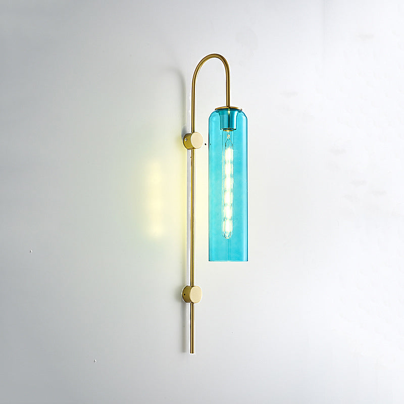 Mid Century Simplicity Wall Mounted Light Fixture Glass Wall Mount Light Fixture for Bedroom