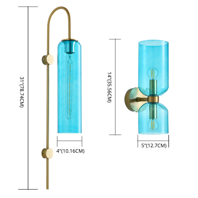 Mid Century Simplicity Wall Mounted Light Fixture Glass Wall Mount Light Fixture for Bedroom