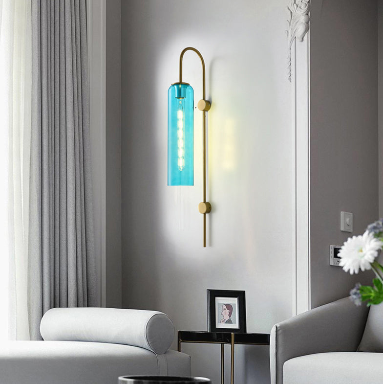 Mid Century Simplicity Wall Mounted Light Fixture Glass Wall Mount Light Fixture for Bedroom