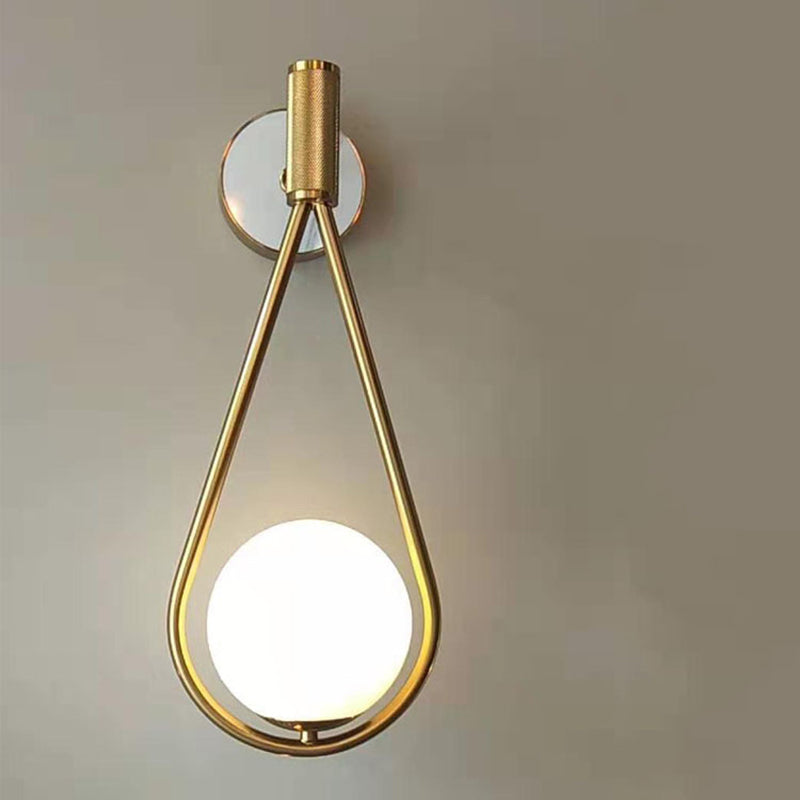 Modern Simplicity Droplet Wall Light Sconce Milk Glass Wall Light Fixtures for Bedroom