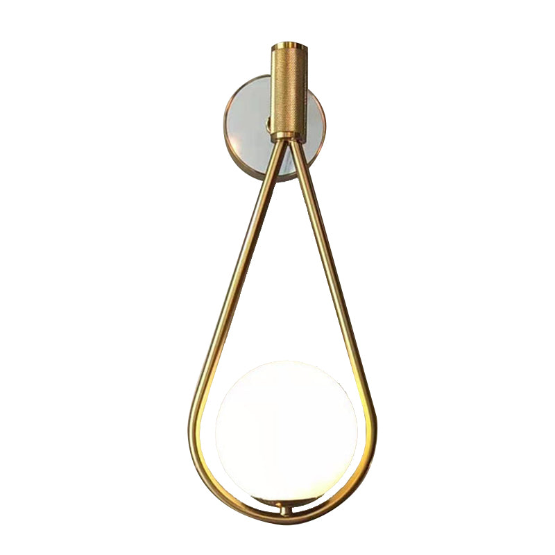 Modern Simplicity Droplet Wall Light Sconce Milk Glass Wall Light Fixtures for Bedroom