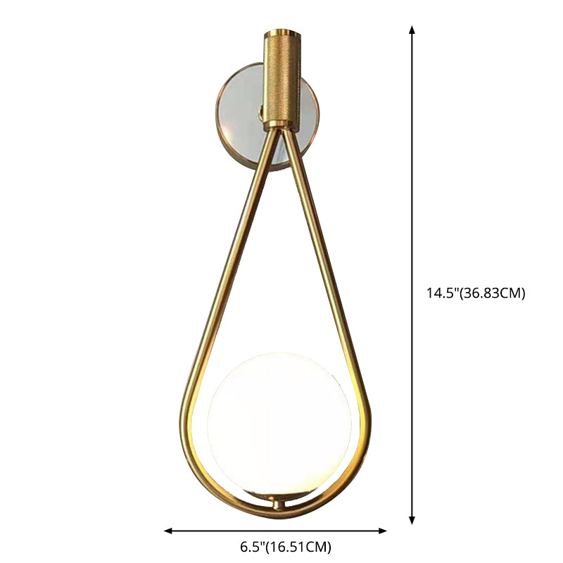 Modern Simplicity Droplet Wall Light Sconce Milk Glass Wall Light Fixtures for Bedroom