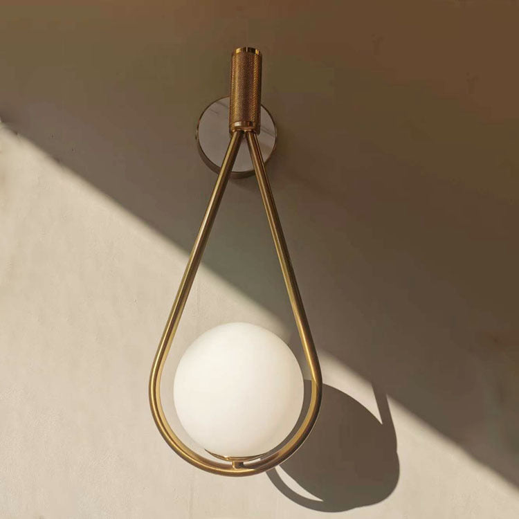 Modern Simplicity Droplet Wall Light Sconce Milk Glass Wall Light Fixtures for Bedroom