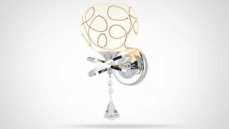 Éclairage de murs sphérique postmoderne éclairage de murs en verre blanc pour chambre