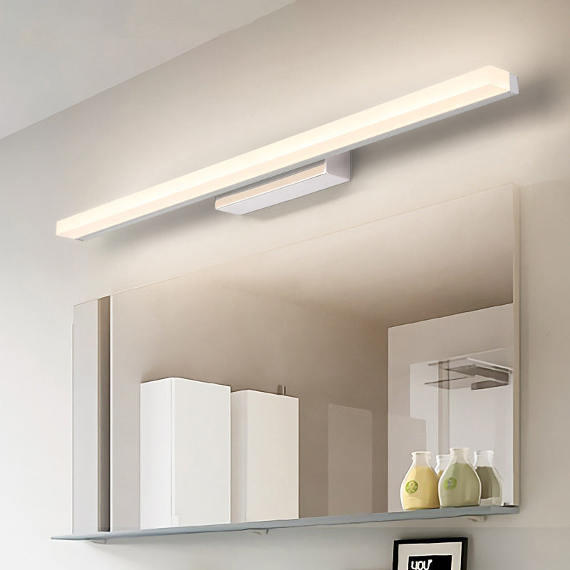 Lineare Waschtischspiegel -Licht moderner LED -Acrylleuchtenleuchte mit Edelstahlbasis