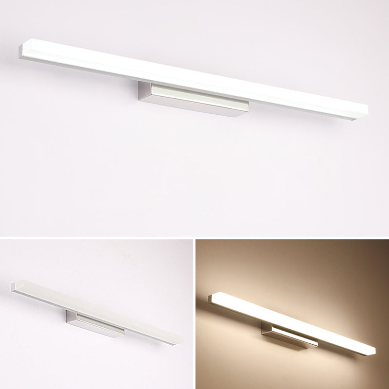 Linear Vanity Mirror Light Modern Style LED Acrylic Sconce Light Fixture with Stainless Steel Base