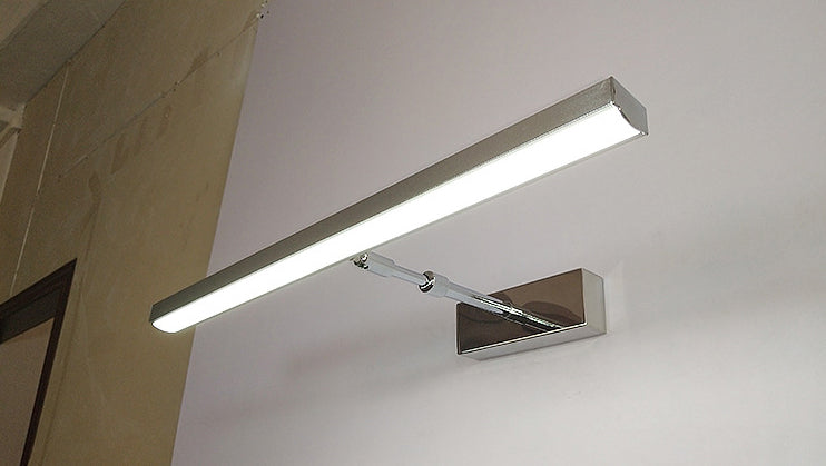Arm Length Adjustable Minimalism LED Vanity Light Contemporary Style Stainless Steel Makeup Mirror Light with Acrylic Shade