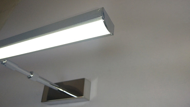 Arm Length Adjustable Minimalism LED Vanity Light Contemporary Style Stainless Steel Makeup Mirror Light with Acrylic Shade