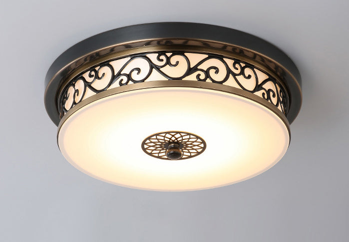 Traditionele stijl glazen inbouw plafondlamp ronde vorm inbouwverlichting voor slaapkamer