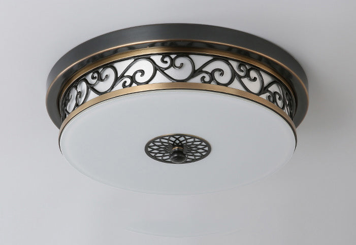 Traditionele stijl glazen inbouw plafondlamp ronde vorm inbouwverlichting voor slaapkamer