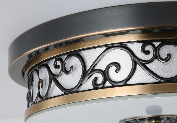 Traditionele stijl glazen inbouw plafondlamp ronde vorm inbouwverlichting voor slaapkamer