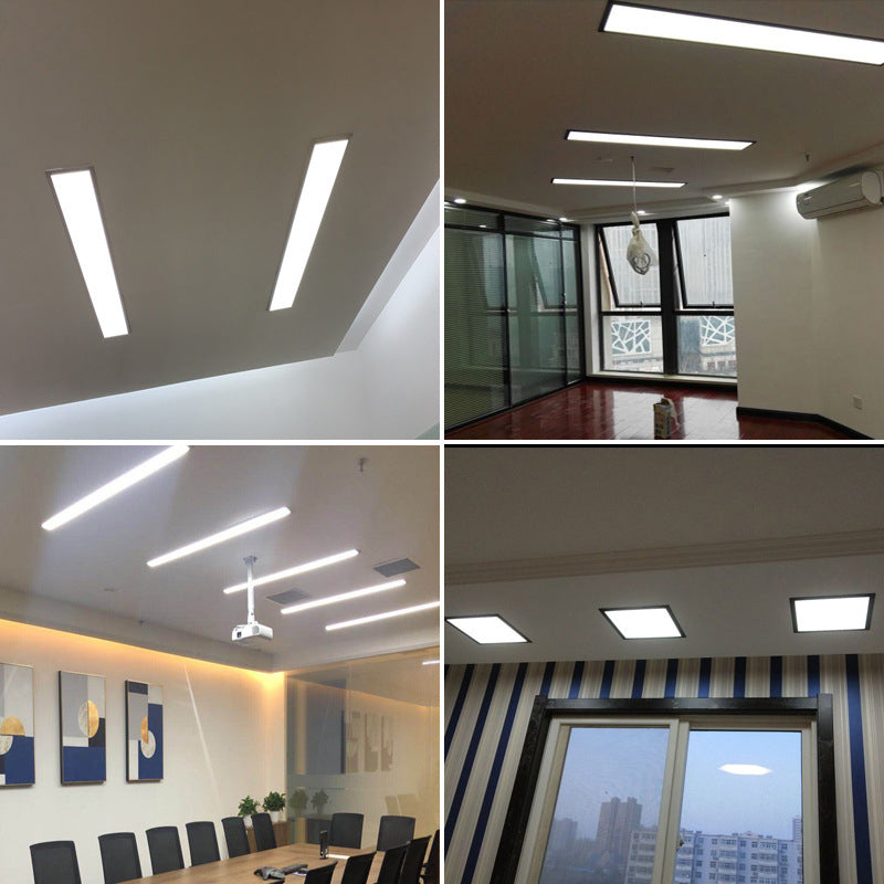 White Rectangular Flush Mount Recessed Lighting Minimalist LED Acrylic Ceiling Lamp for Office