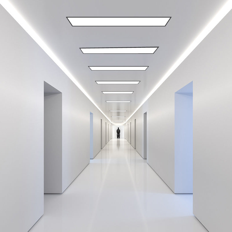 White Rectangular Flush Mount Recessed Lighting Minimalist LED Acrylic Ceiling Lamp for Office